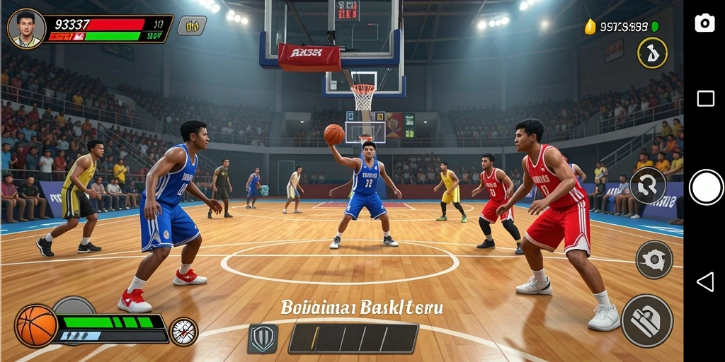 Tampilan antarmuka permainan Basket yang menarik dan interaktif.