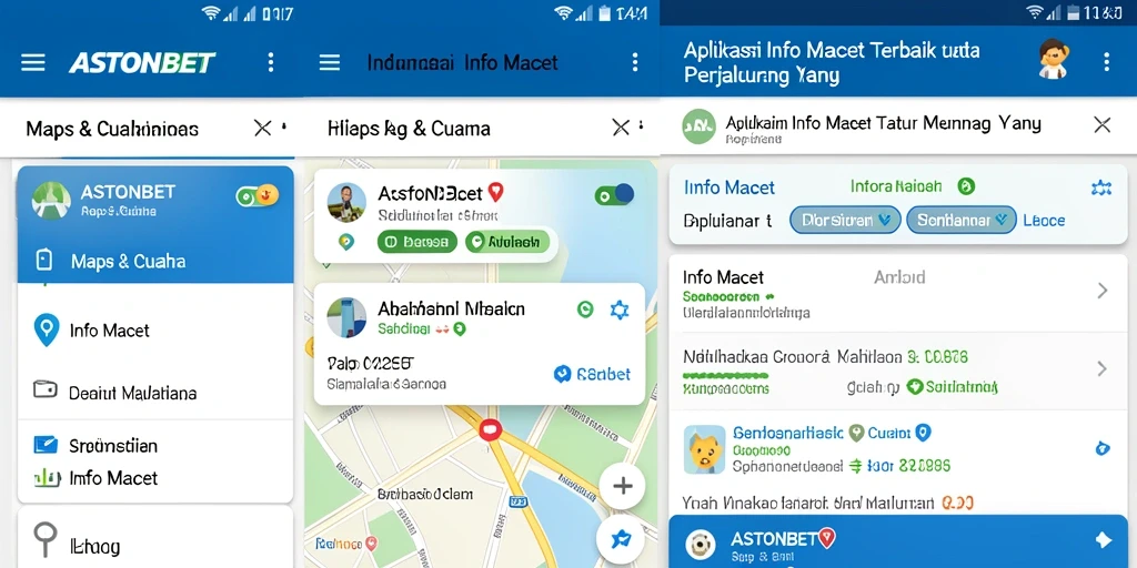 Antarmuka aplikasi ASTONBET yang intuitif menunjukkan informasi kemacetan secara real-time.