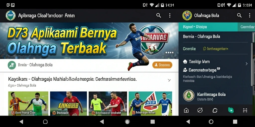 Tampilan antarmuka D73 yang menarik dan mudah dinavigasi untuk olahraga bola.