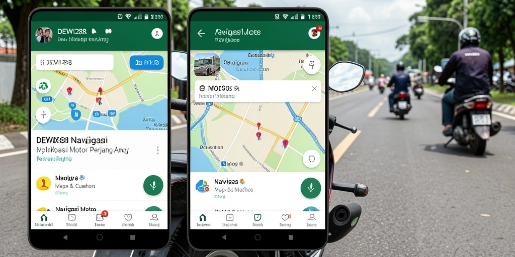 Antarmuka DEWI288 yang menampilkan rute dan cuaca terkini.