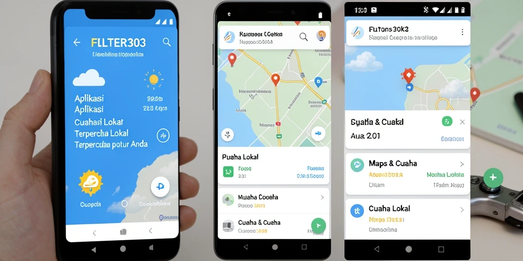 Antarmuka aplikasi FILTER303 yang sederhana dan informatif.