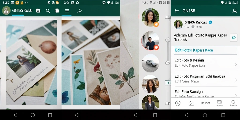 Antarmuka aplikasi GN168 dengan efek Edit Foto Kertas Kaca yang menawan.