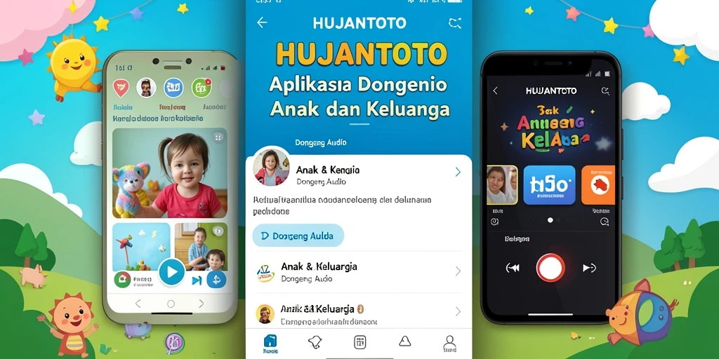 Antarmuka aplikasi HUJANTOTO yang ramah dan menarik untuk anak-anak.