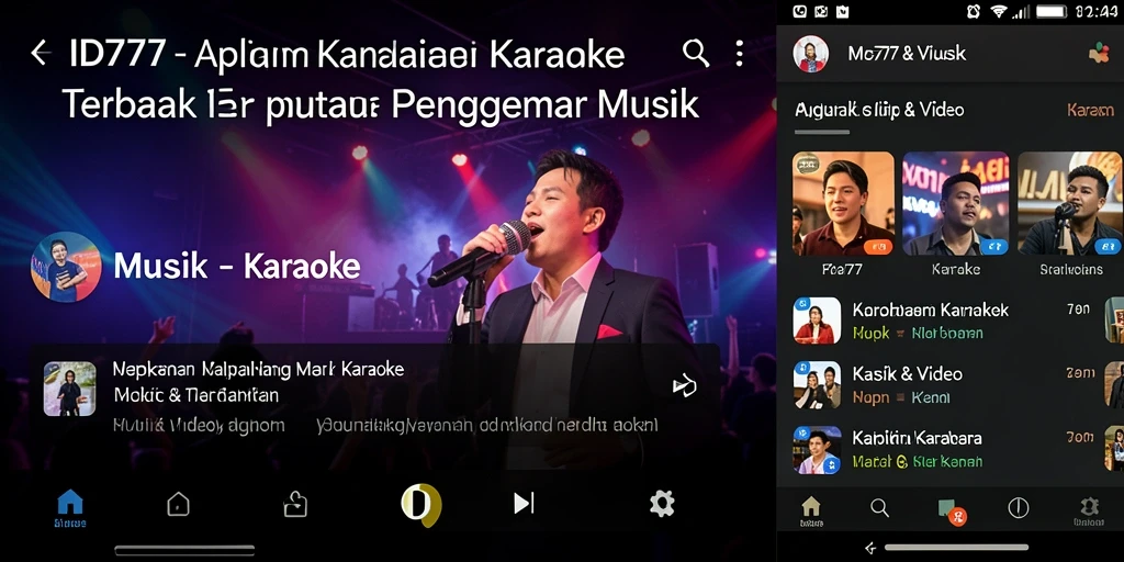 Antarmuka aplikasi ID777 yang intuitif untuk pengalaman Karaoke luar biasa.