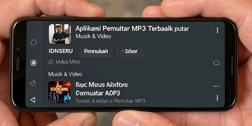 Tampilan antarmuka pemutar MP3 IDNSERU yang menarik dan fungsional.
