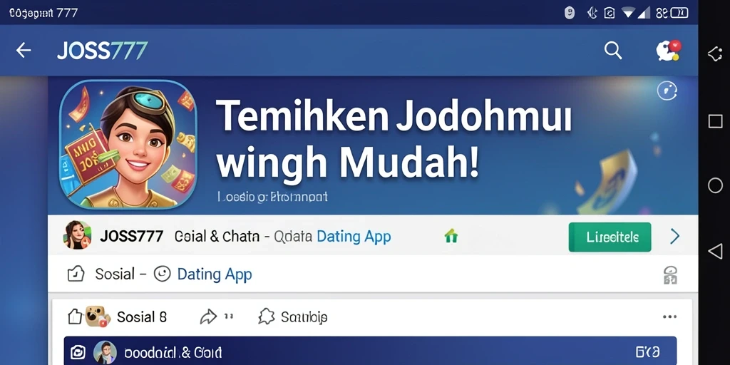Tampilan antarmuka JOSS777 yang modern dan user-friendly untuk dating.