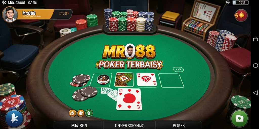 Tampilan antarmuka MR888 yang modern dan mudah diakses untuk bermain poker.
