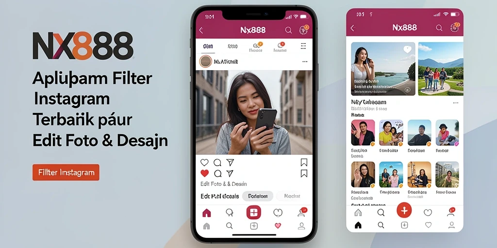 Antarmuka NX888 yang user-friendly dengan beragam filter Instagram yang menarik.