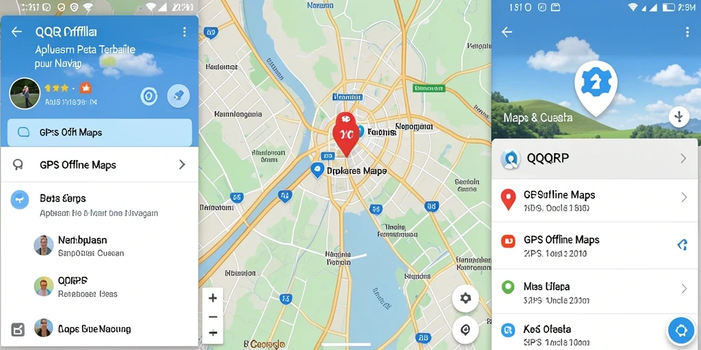 Tampilan antarmuka QQRP dengan fitur GPS Offline Maps.