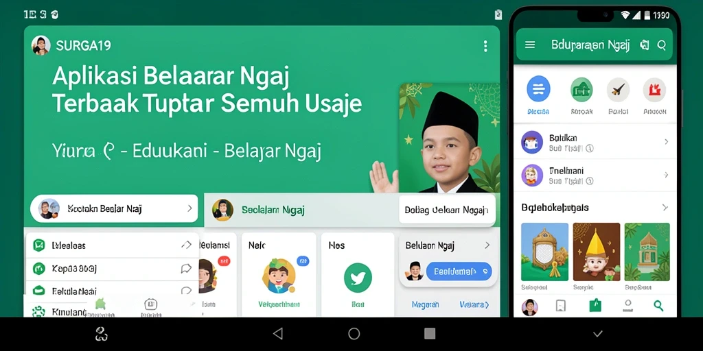 Antarmuka SURGA19 yang sederhana dan intuitif memudahkan pengguna belajar ngaji.