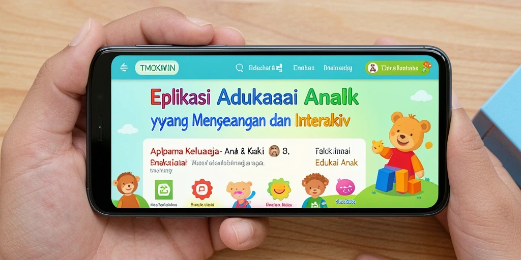 Tampilan antarmuka TMOKWIN yang menarik dan ramah anak.